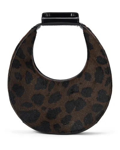 Staud Good Night Moon Leopard Print Calf Hair Shoulder Bag In Multi