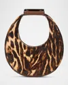 Staud Goodnight Moon Leopard Faux Hair Top-handle Bag In Ocelotcacao