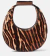 STAUD GOODNIGHT MOON LEOPARD-PRINT LEATHER TOTE BAG