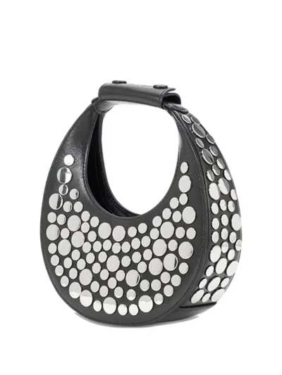 Staud Goodnight Moon Studded Shoulder Bag In Black