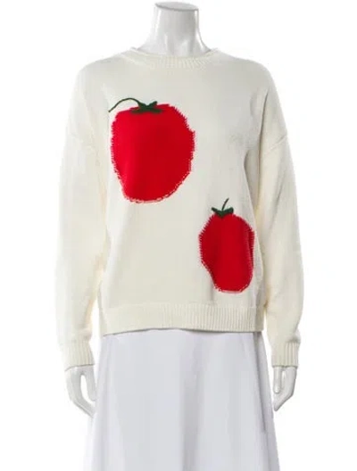 Pre-owned Staud Graphic Print Crew Neck Sweater In Neutral