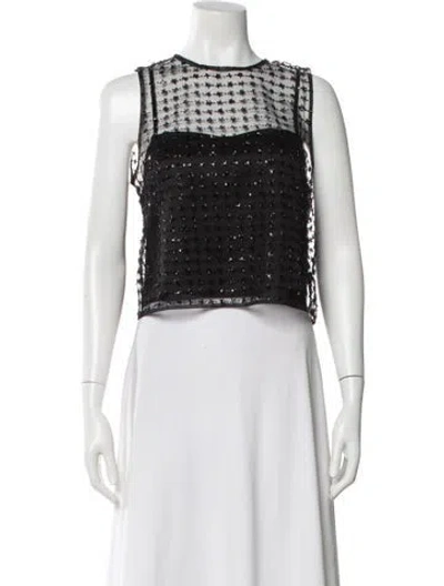 Pre-owned Staud Graphic Print Crew Neck Top W/ Tags In White