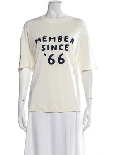 Pre-owned Staud Graphic Print Crew Neck T-shirt In Neutrals