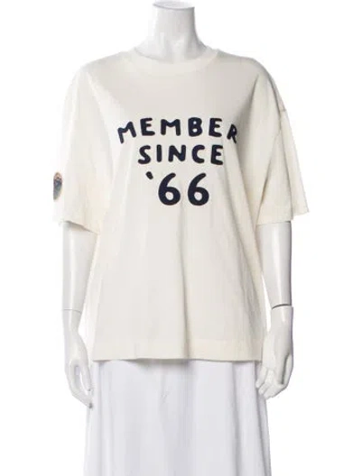 Pre-owned Staud Graphic Print Crew Neck T-shirt W/ Tags In Neutrals