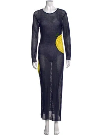 Pre-owned Staud Graphic Print Long Dress In Multi