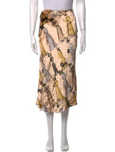 Pre-owned Staud Graphic Print Midi Length Skirt In Neutrals