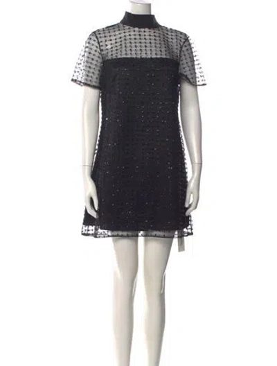 Pre-owned Staud Graphic Print Mini Dress In Black