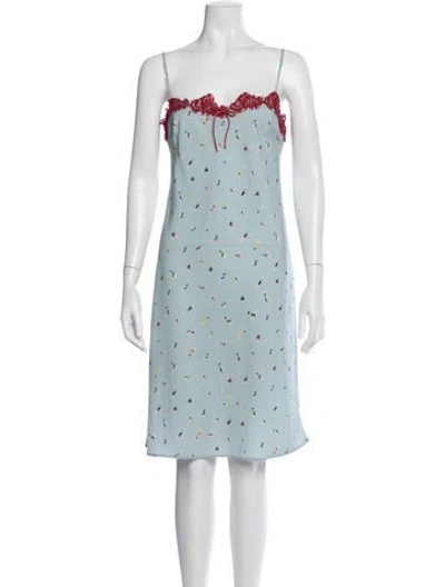 Pre-owned Staud Graphic Print Mini Dress In Blue