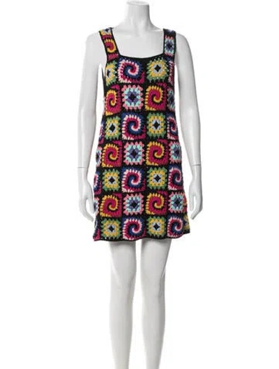 Pre-owned Staud Graphic Print Mini Dress In Multi