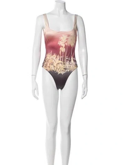 Pre-owned Staud Graphic Print One-piece In Red