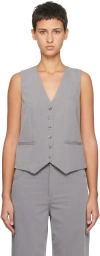 Staud Gray Brett Vest In Hgr Heather Grey