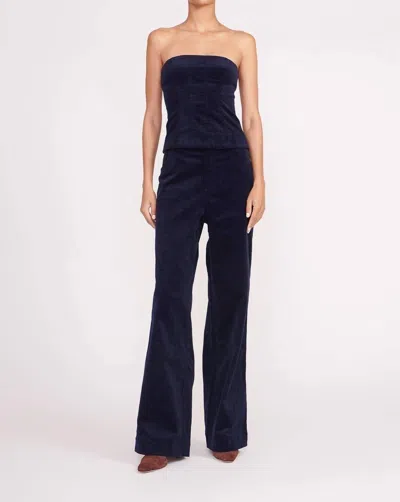 Staud Grayson Corduroy Wide-leg Pants In Blue