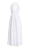 Staud Grazia Linen Midi Halter Dress In White
