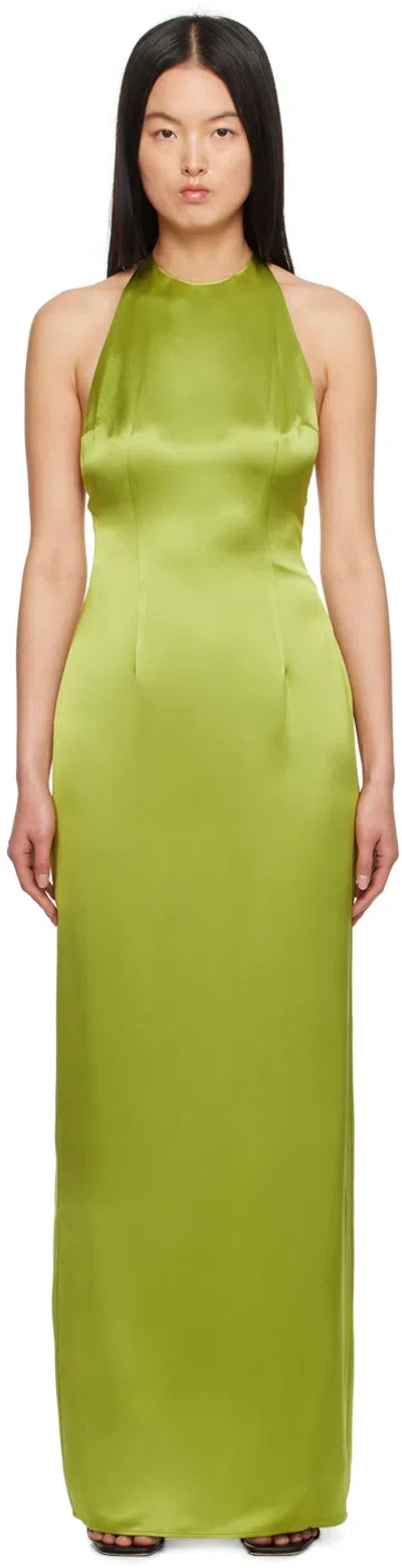 Staud Green Janet Maxi Dress In Gmss Garden Moss