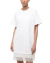 Staud Grier Silk And Lace-trimmed Cotton-jersey Mini Dress In White
