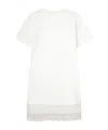 Staud Grier Silk And Lace-trimmed Cotton-jersey Mini Dress In White