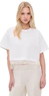 Staud Grier Lace Trim Top In White