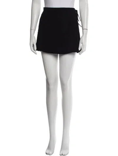 Pre-owned Staud Grosgrain Trim Mini Skirt In Black
