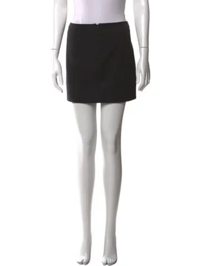 Pre-owned Staud Grosgrain Trim Mini Skirt In Black