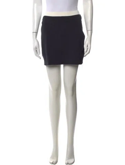 Pre-owned Staud Grosgrain Trim Mini Skirt In Black/white