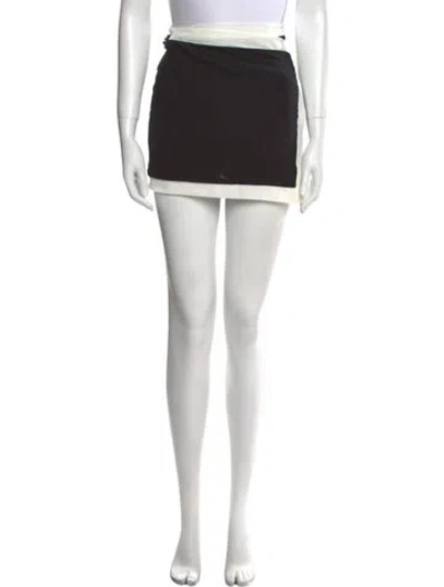 Pre-owned Staud Grosgrain Trim Mini Skirt In Blue