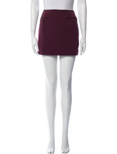 Pre-owned Staud Grosgrain Trim Mini Skirt In Purple