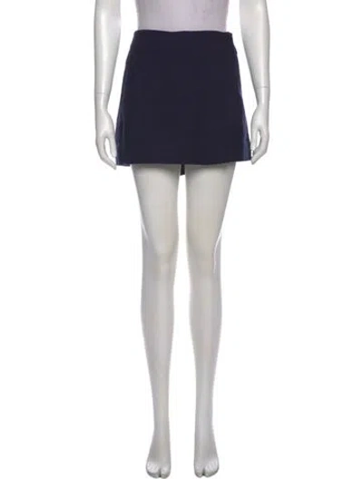 Pre-owned Staud Grosgrain Trim Mini Skirt W/ Tags In Blue