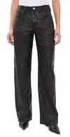Staud Gus Leather Pants Black In Black