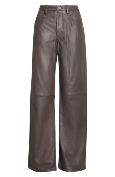 Staud Gus Leather Pants In Earth