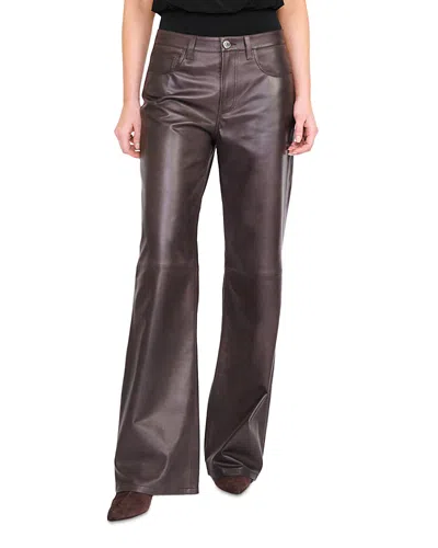 Staud Gus Leather Pants In Red