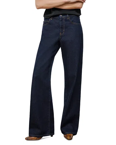 Staud Gus Mid Rise Relaxed Jeans In Blue