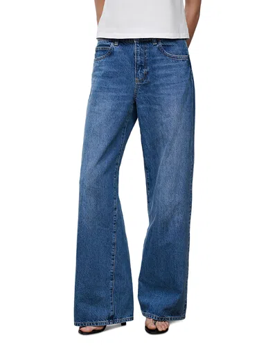 Staud Gus Mid Rise Relaxed Jeans In Blue