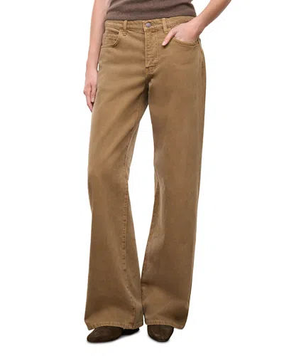 Staud Gus Mid Rise Relaxed Jeans In Brown