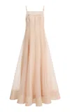 Staud Gustav Chiffon Maxi Dress In Neutral