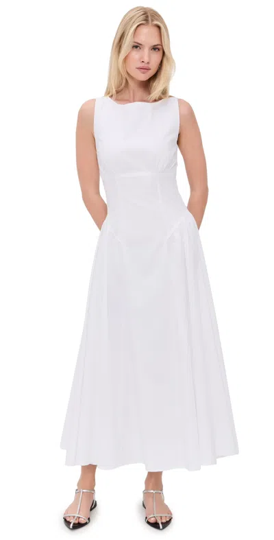 Staud Gwen Midi Dress White