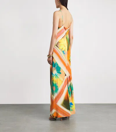 Staud Halterneck Cubism Maxi Dress
