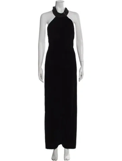 Pre-owned Staud Halterneck Jumpsuit In Black