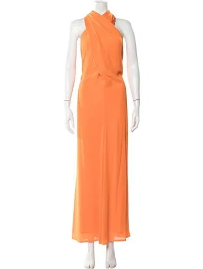 Pre-owned Staud Halterneck Jumpsuit In Orange