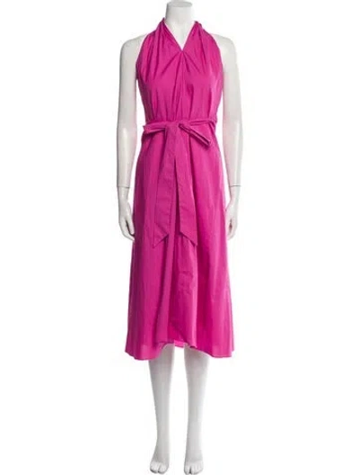 Pre-owned Staud Halterneck Long Dress In Pink