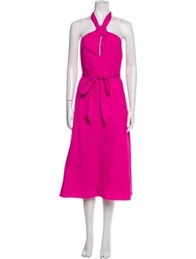 Pre-owned Staud Halterneck Long Dress In Pink