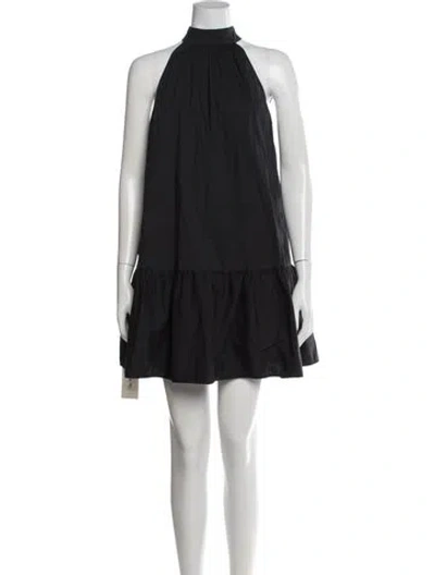 Pre-owned Staud Halterneck Mini Dress In Black