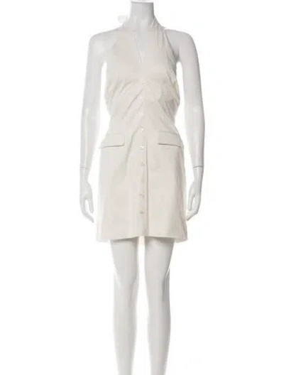 Pre-owned Staud Halterneck Mini Dress In Green