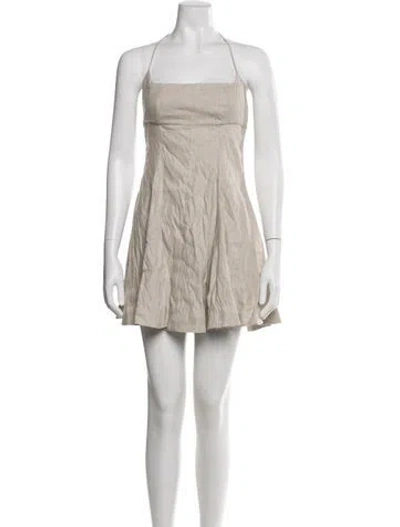 Pre-owned Staud Halterneck Mini Dress In Neutral