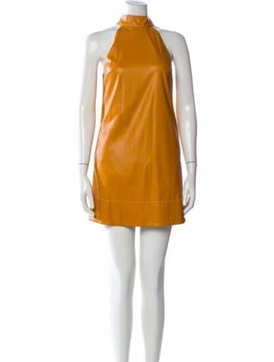 Pre-owned Staud Halterneck Mini Dress In Orange