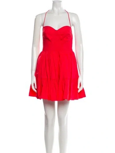 Pre-owned Staud Halterneck Mini Dress In Red