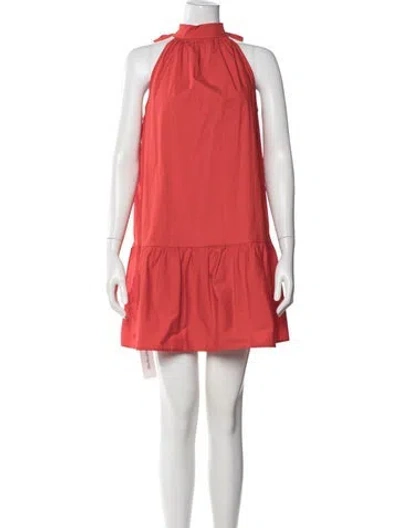 Pre-owned Staud Halterneck Mini Dress In Red