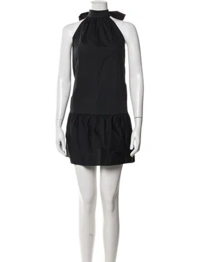 Pre-owned Staud Halterneck Mini Dress W/ Tags In Black