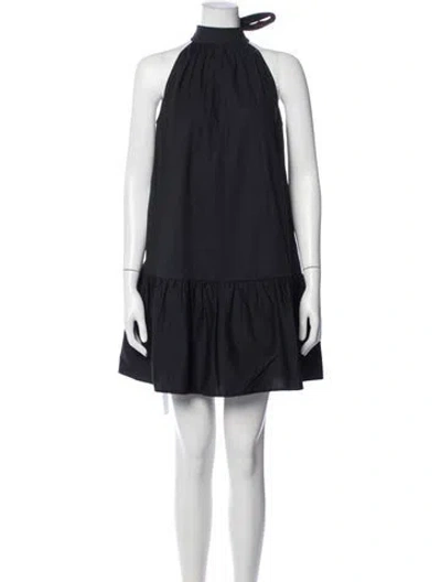 Pre-owned Staud Halterneck Mini Dress W/ Tags In Blue