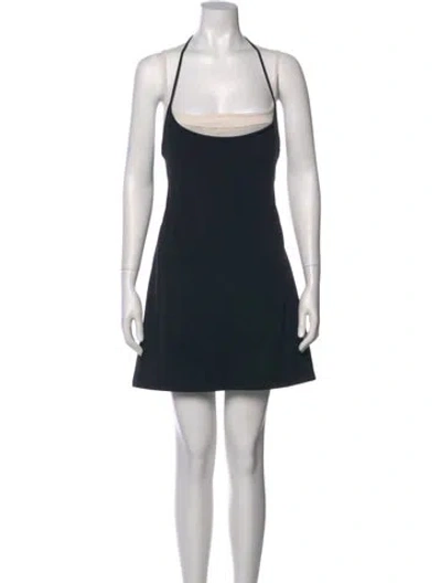 Pre-owned Staud Halterneck Romper In Black