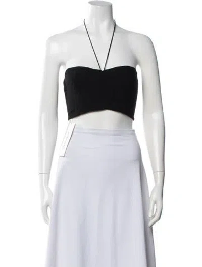 Pre-owned Staud Halterneck Sleeveless Crop Top In White